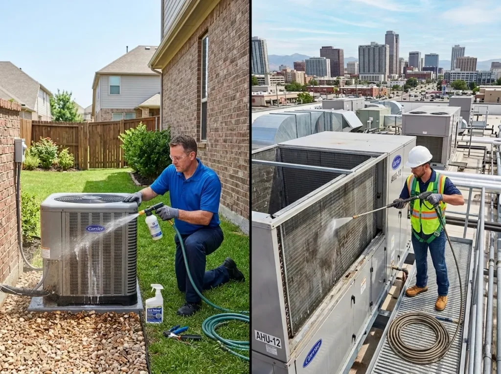 residential and commercial AC coil cleaning